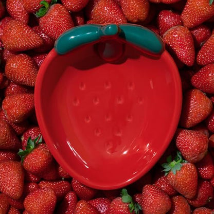 VETRESKA Ceramic Pet Bowl Tilted Design Pet Feeder for Food and Water Anti Vomit Cat Bowls for Indoor Cats Cute Strawberry Cat Bowl Dishwasher Safe - color: Strawberry Bowl