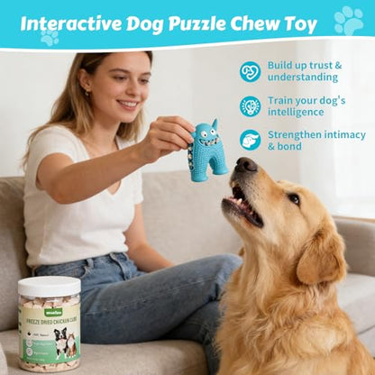 Dog Chew Toys Floating Squeaky Toy for Puppy Toothbrush Teething Cleaning Toys Outdoor Swimming Interactive Tough Toys for Small and Medium Dogs - color: Monster-blue