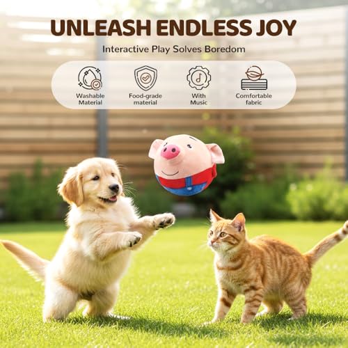 Interactive Dog Toys, 2026 New Active Moving Squeaky Dog Ball with Talking Sound, Rechargeable Washable Plush Toy (2PCS) - color: 2PCS