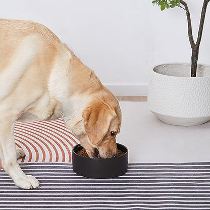 8'' Ceramic Dog Bowl - 70Oz, Heavy Duty, Non-Slip, Dishwasher Safe, Modern Style, Food Grade Stoneware Pet Bowl, Black - color: Bowl - Black, size: 8 inch