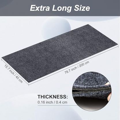 Cat Scratch Furniture Protector 78.7"X15.7", Scratching Mat for Counch, Sofa, Wall, Tower, Self-Adhesive DIY Anti Scratch Edge Sticky Pet Pads, Trimmable Carpet Replacement - Dark Grey