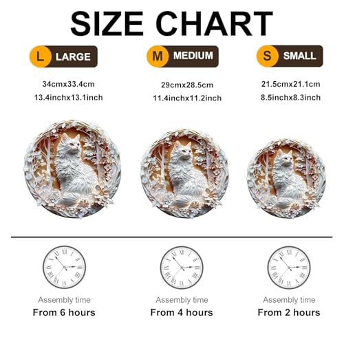Wooden Puzzles Adults, 3D Cat Puzzle Wooden Puzzles 300 Pieces, Unique Animal Shaped Wood Challenging Jigsaw Puzzles Gifts for Adults,13.4x13.4in - color: B 3d Cats, size: Large