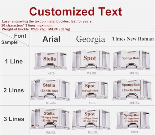 Personalized Dog Collar - Custom Dog Collars with Pet Name/Phone Number/Address Engraved on The Metal Plate (Gingham Style), Multicolor, XS S M L XL