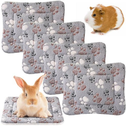 Tuanse 4 Pack Ultra Soft Dog Cat Bed Mat Small Animal Guinea Pig Bed with Cute Print Reversible Fleece Dog Crate Kennel Pad Cozy Washable Thickened Hamster Pet Beds Mat(13 x 10 Inches,Light Gray) - color: Light Gray, size: 13 x 10 Inches