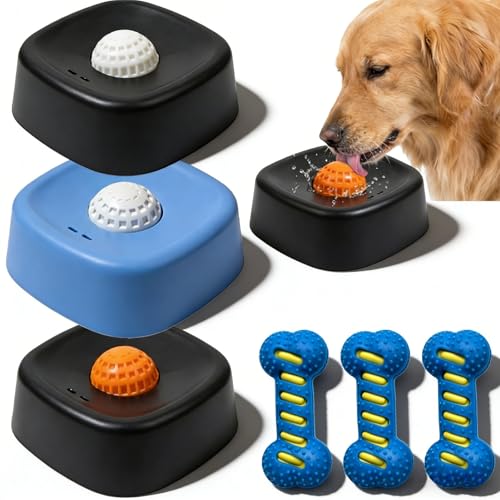 2026 Upgraded Slow Feed Liquid Dog Bowls, Anti-Slip Dog Lick Bowl with Roller Ball, Interactive Liquid Treat Dog Bowls, Bone Broth Dog Lick Bowls for Dogs and Cats (3PC) - color: 3PC