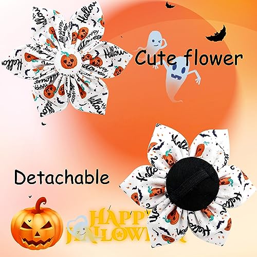 Dog Collar, Halloween Dog Collar with Flower Pumpkin Pet Collar Puppy Collars Cute Pet Flower Adjustable Collar for Small Dogs - color: Pumpkin, size: Small (Pack of 1)