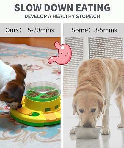 LiuMelinda Dog Puzzle Toy Mental Stimulation - Level 3 in 1 Dogs Food Feeder Puzzle, Dog Treat Puzzle Feeder (Level 2 in 1-Intermediate-Green Push) - color: Level 2 in 1-Intermediate-Green Push