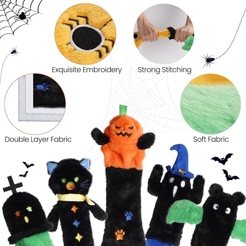 Nocciola 5 PCS Halloween Dog Squeaky Toys, No Stuffing Plush Dog Toys with Crinkle Paper, Perfect Present for Puppy, Small, Medium and Large Dogs - style: 5 Pcs Halloween Dog Squeaky Toys