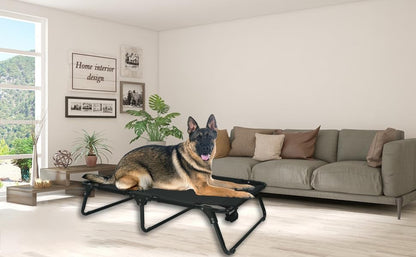 Elevated Cooling Dog Cot Pet Bed with Breathable Mesh Folding No Assembly Indoor/Outdoor Pet Hammock Bed Raised Dog Cots Beds Multiple Sizes for Small Meduim Large Dogs - size: X-Large