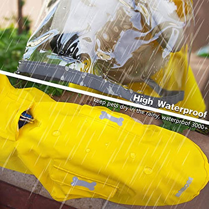 Dog Raincoat Waterproof Rain Poncho with Hoodie, High Reflective Adjustable Pet Rain Jacket with Leash Hole for Small Medium and Large Dogs (Blue, Small) - color: Blue, size: Small: 9-13lbs