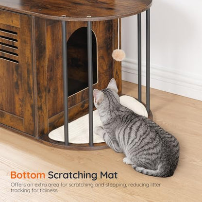 HOOBRO Cat Tree with Litter Box Enclosure, All-in-One 31.5" Cat Tower with Hidden Litter Box Cover Furniture for Indoor Cats, Versatile Cat Condo with Sisal Posts, Hammock, Rustic Brown FG45MZ03 - color: Rustic Brown