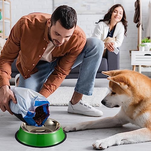 Roshtia 6 Pcs 30 oz Stainless Steel Dog Bowl, Dog Food Water Bowl with Anti Skid Silicone Base Stackable Dishwasher Safe Pet Puppy Dishes for Medium Large Dogs Cat Multipet Families - size: 30 oz