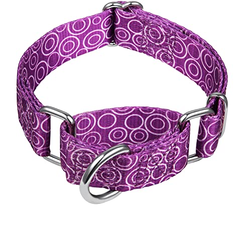 Martingale Collars for Dogs, No Pull Anti-Escape Pet Collar, Heavy Duty for Medium Dogs, Adjustable 14 Inch to 21 Inch, Light Purple - C.R.C - color: Light Purple -C.R.C, size: Medium: 14"-21", 1" Wide