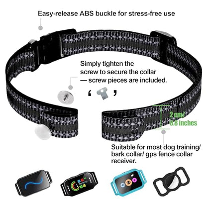 Aikko Collar Replacement Strap for Dogs, Durable Reflective Nylon Replace Belt for Most E Collar Systems, Adjustable Fence Collar Band Fit Large Medium Small Dog, Black - color: Black