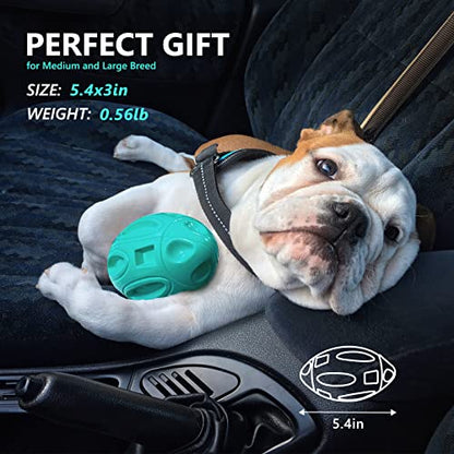 EASTBLUE Squeaky Dog Toys for Aggressive Chewers: Rubber Puppy Chew Ball with Squeaker (Teal) - color: Teal