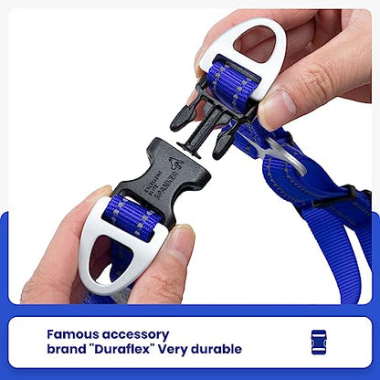 EXCELLENT ELITE SPANKER No Pull Dog Harness Adjustable Nylon Step-in Easy Pet Vest Chest Strap with Reflective and Leash Ring for Small Medium Large Breed Dogs Training Walking(Blue-S) - color: Blue, size: S