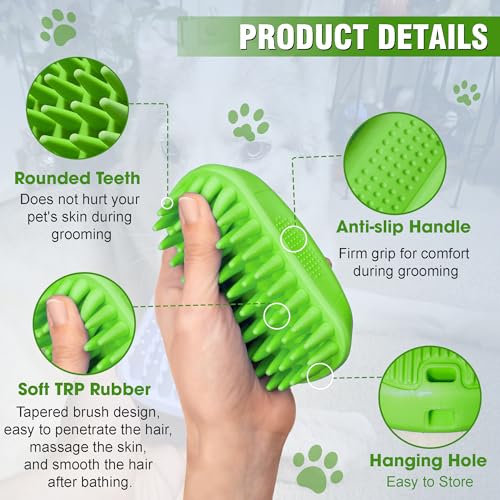 Dog Shampoo Brush & Dog Shower Brush, Upgraded Pet Grooming Bath Brush with Soft Silicone Bristles, Adjustable Handle Massage Comb for Long & Short Hair Dogs and Cats - color: Pet Silicone Shampoo Brush