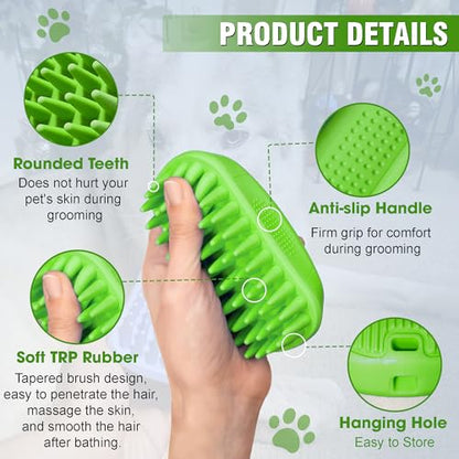 Dog Shampoo Brush & Dog Shower Brush, Upgraded Pet Grooming Bath Brush with Soft Silicone Bristles, Adjustable Handle Massage Comb for Long & Short Hair Dogs and Cats - color: Pet Silicone Shampoo Brush