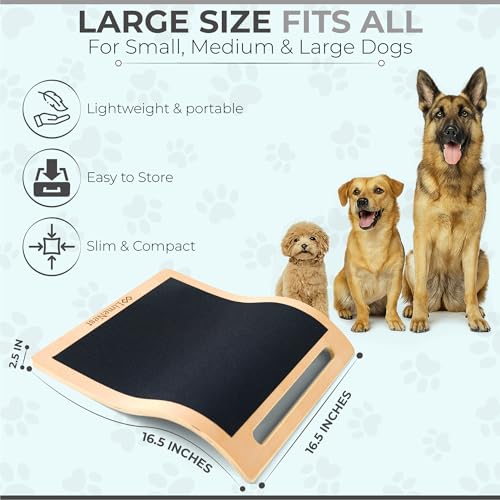 Dog Scratch Board for Nails – Dog Nail Scratch Pad with 2 Extra Sandpapers & Training Guide – Safe Dog Nail File Board for Natural Trimming – Dog Nail Board for All Sizes (Large 16.2in * 16.2in) - size: Large (16.2in * 16.2in)