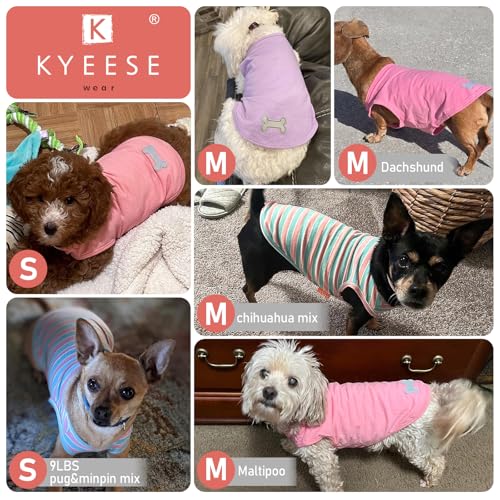 KYEESE 2Pack Dog Shirt, Soft Striped Dogs T Shirts, Lightweight Doggie Tank Top Cat Clothes, Sleeveless Dog Shirt for Small Dogs, Stretchy Pet Vest, Purple, Small - color: 03# 2Pack (Purple+Purple Striped), size: Small (4-7lbs)