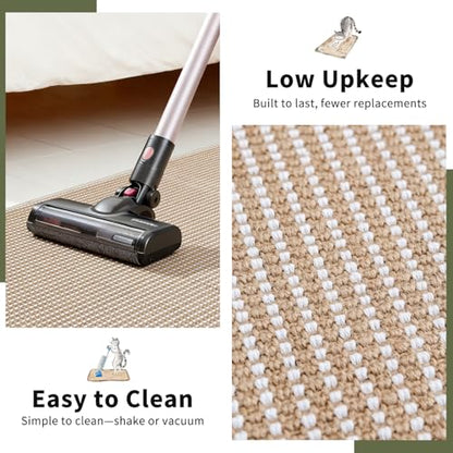 Cat Scratcher Mat, 39.3"x 23.6" Natural Sisal Cat Scratch Mat with Velcro Tape, Scratching Rug Pad for Indoor Cats, Furniture Protector, Floor Carpet, Wall Pad, L, Beige - size: 39.3"x 23.6"