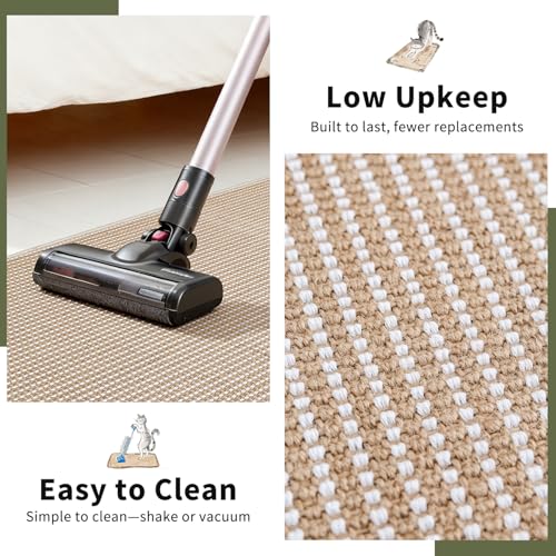 Cat Scratcher Mat, 23.6"x 15.7" Natural Sisal Cat Scratch Mat with Velcro Tape, Scratching Rug Pad for Indoor Cats, Furniture Protector, Floor Carpet, Wall Pad, M, Beige - size: 23.6"x 15.7"