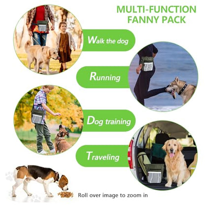 kissleaf Dog Treat Pouches for Pet Training with Magnetic Closure Treat Pouches for Pet Training,Large Dog Treat Training Pouch and Dog Clicker,Training Treat Pouch Built-in Poop Bag Dispenser-Green - color: Green