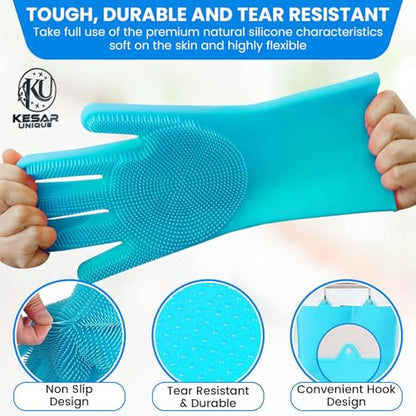 8PCS Pet Grooming & Bathing Kit for Dogs & Cats, Dog Bathing Supplies with Silicone Dog Washing Gloves, Dog Shampoo Brush, Dog Bath Brush Pet Grooming Tools for Shedding, Cleaning & Massage