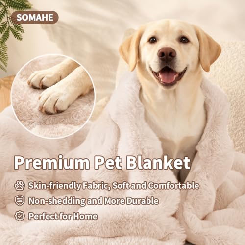 Dog Blanket, Reversible Sherpa & Bubble Fleece Pet Throw, Ultra-Soft Plush for Medium Dogs, Machine Washable, Anti-Static, Warm & Cozy, 39"×31" Inch White - color: White, size: 39"L x 31"W Inches