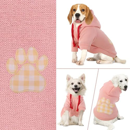 Dog Hoodie,Flannel Pet Hooded Sweater with Hat Puppy Pullover Sweater Shirt,Dog (Pink,XL) - color: Pink, size: X-Large