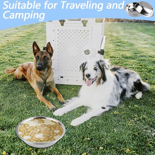 12 Pcs Stainless Steel Dog Bowls, 48 oz (6 Cups) Metal Dog Bowl Suitable for Medium to Large Dogs and Cats for Food or Water, Dishwasher Safe