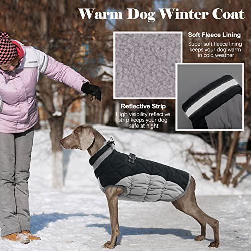 Lelepet Dog Coat Warm Dog Winter Coat Waterproof Dogs Jacket with Harness Built in Reflective Pet Fleece Vest Zip-Up Cold Weather Coats for Small Dogs Turtleneck & Windproof Coats Chihuahua Black XS - color: Black, size: X-Small