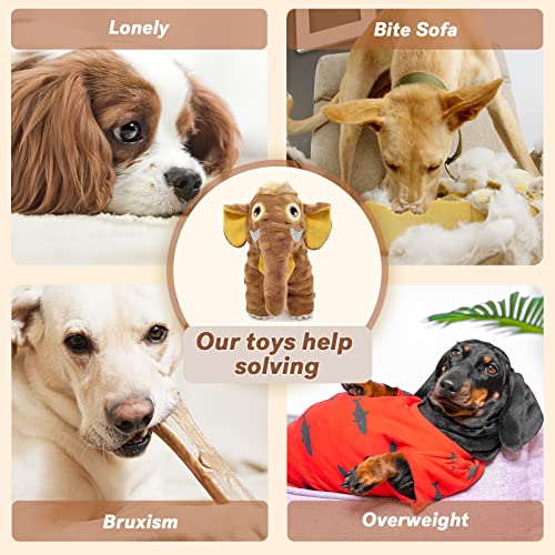 Letsmeet Dog Toys Durable Squeaky Plush Dog Toy for Puppy Teething Dog Chew Toys for Small, Middle, Large Dogs - style: Elephant