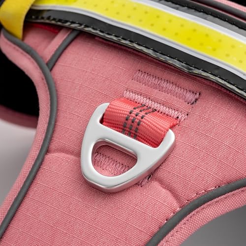 Lumi One LED Dog Harness for Night Visibility and Safety, Patent Pending – Light-Up Dog Vest, Reflective, Adjustable, Rechargeable, Durable, High-Visibility Pet Gear (Pink, Medium) - color: Pink, size: Medium