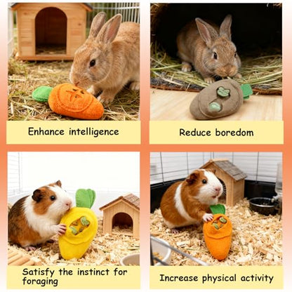 Hamiledyi Guinea Pig Foraging Toys Rabbit Enrichment Interactive Toy for Relieve Boredom Food Hide Puzzle Toys Exercise Acitivity Forage Toy for Hamster Chinchilla Small Animals (6 Pieces) - size: 6 Pieces