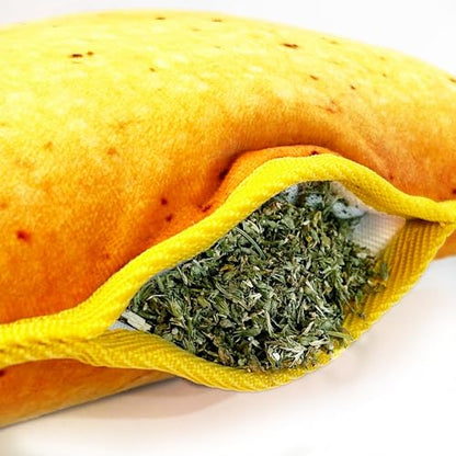 Doggijuana Taco Chewsday Bundle | Tuffer Chewer Taco Plush Squeaky Dog Toy and Juananip Refill Bottle | Calming Aid for Dogs | Organic Catnip Grown in North America | Promotes Relaxation and Play - style: Taco & Juananip
