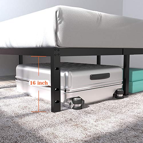 yookare 18 Inch Tall 3500lbs Heavy Duty Bed Frame Metal Platform/Maximum Storage/Mattress Foundation/Steel Slats Support/Noise Free/Box Spring Replacement,Cal King - size: California King, style: 18 INCH
