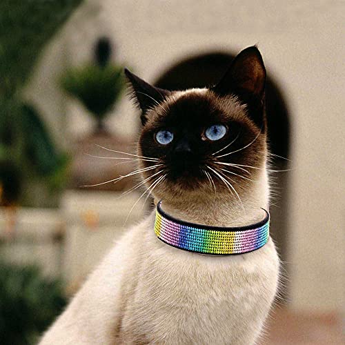 Rhinestone Dog Collar, Cute Dazzling Sparkling Soft Suede Leather Adjustable Pet Dog Cat Collar Crystal Diamond for Puppy Small Medium Large Dogs (XXS:15.5-21cm, Black-2) - color: Black-2, size: XXS:15.5 - 21cm