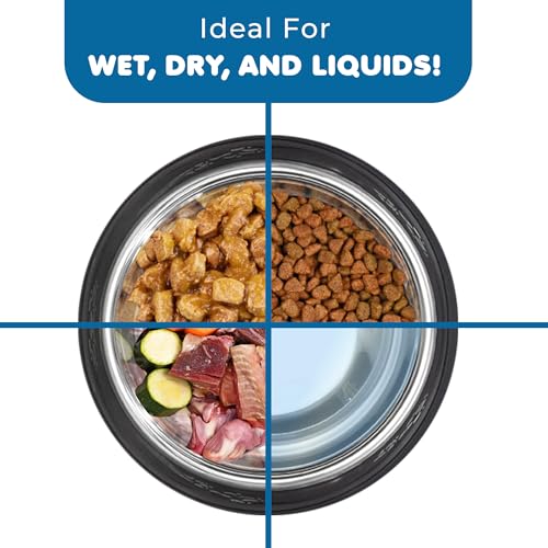 SunGrow No Spill Feeding Bowl for Dogs and Cats, 64 Oz Jumbo Stainless Steel Vessel with Anti-Skid Non-Slip Rubber Base, Rust Resistant