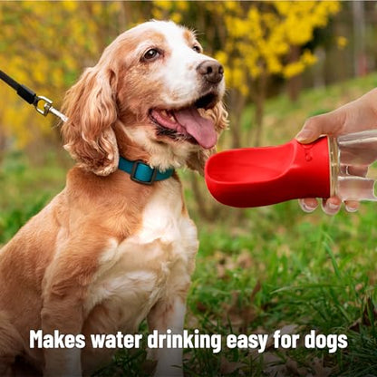 Mr. Pen- Portable Dog Water Bottle, 19 oz, Large, Leak Proof Puppy Water Dispenser with Drinking Feeder for Pets, Outdoor Walking, Hiking, Travel, Not Dishwasher Safe - color: Red