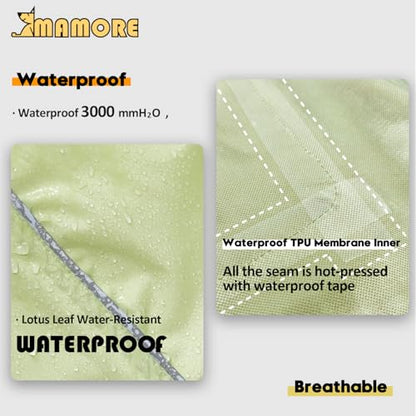 Waterproof Dog Raincoat with Reflective Strip, Adjustable Breathable Rain Coat Jacket with Leash Hole for Dogs (Light Green, X-Small) - color: Light Green, size: X-Small