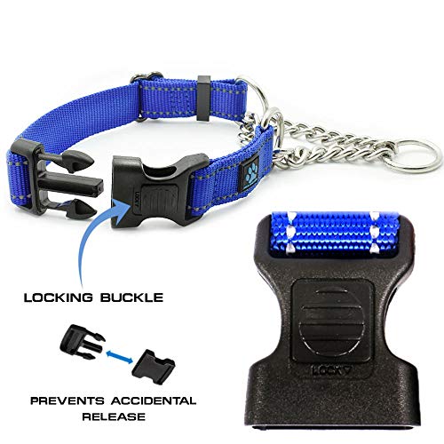Max and Neo Stainless Steel Chain Martingale Collar - We Donate to a Dog Rescue for Every Collar Sold (Small, RED) - color: RED, size: Small