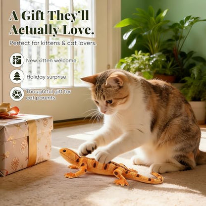 CiyvoLyeen Lizard Catnip Toys Chew Bite Resistant Toys for Indoor Cats Boredom Relief Teeth Cleaning Interactive Funny Cute Kitten Cat Lover Gifts Christmas Birthday Presents Set of 4 - style: 4 Lizards