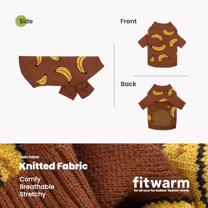 Fitwarm Banana Dog Sweater, Thermal Dog Winter Clothes for Small Dogs Boy Girl, Pet Outfit, Brown, Yellow, Small - color: Banana, size: Small