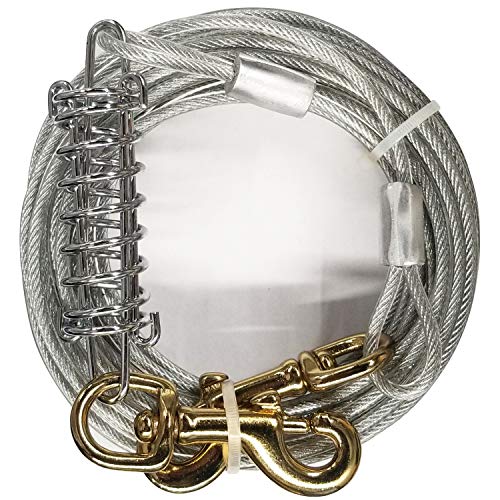 Four Paws Heavy Weight Tie Out Cable Silver 30 Feet - size: 30 Feet