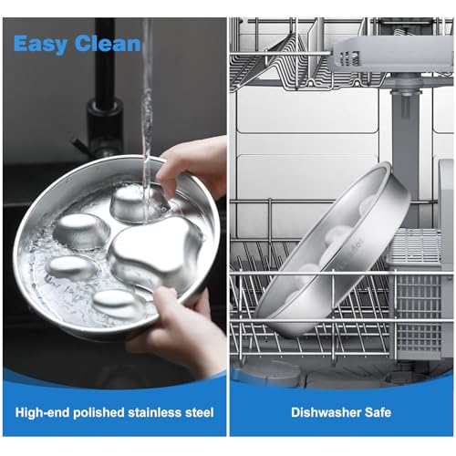 Slow Feeder Dog Bowls Stainless Steel,2 Cups Blue Non-Slip for Small & Medium Sized Dogs,Slow Down Eating Dog Bowl for Fast Eaters