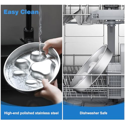 Slow Feeder Dog Bowls Stainless Steel,2 Cups Blue Non-Slip for Small & Medium Sized Dogs,Slow Down Eating Dog Bowl for Fast Eaters