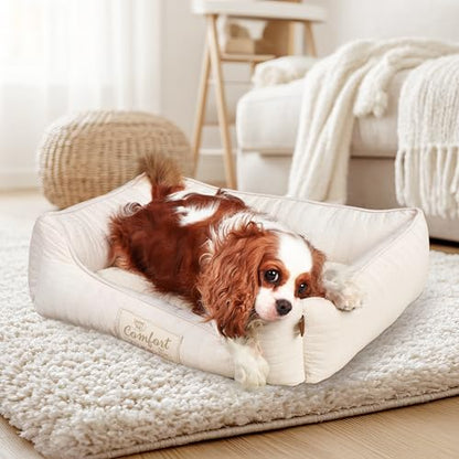 FluffyDream Small Dog Bed, Super Soft Pet Bed Furniture, Suitable for Dogs Up to 30lbs, 24'' x 20'', Beige - color: Sand