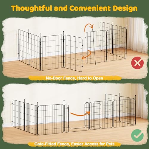 Yaheetech Dog Playpen for Puppy/Small Dogs, Foldable Pet Pen Expandable Fence with Door for Indoor/Outdoor Use, 24 Inch 8 Panels, Black - size: 24 inch