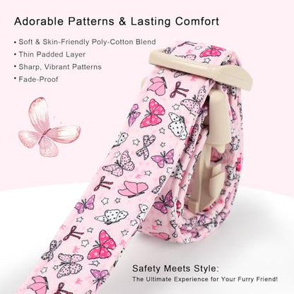 Pink Dog Collar Girl Dog Collars for Puppy Small Dogs - Lightweight Adjustable Spring Butterfly Female Dogs Everyday Collar with Quick Release Buckle XS - color: Pink Butterfly, size: XS